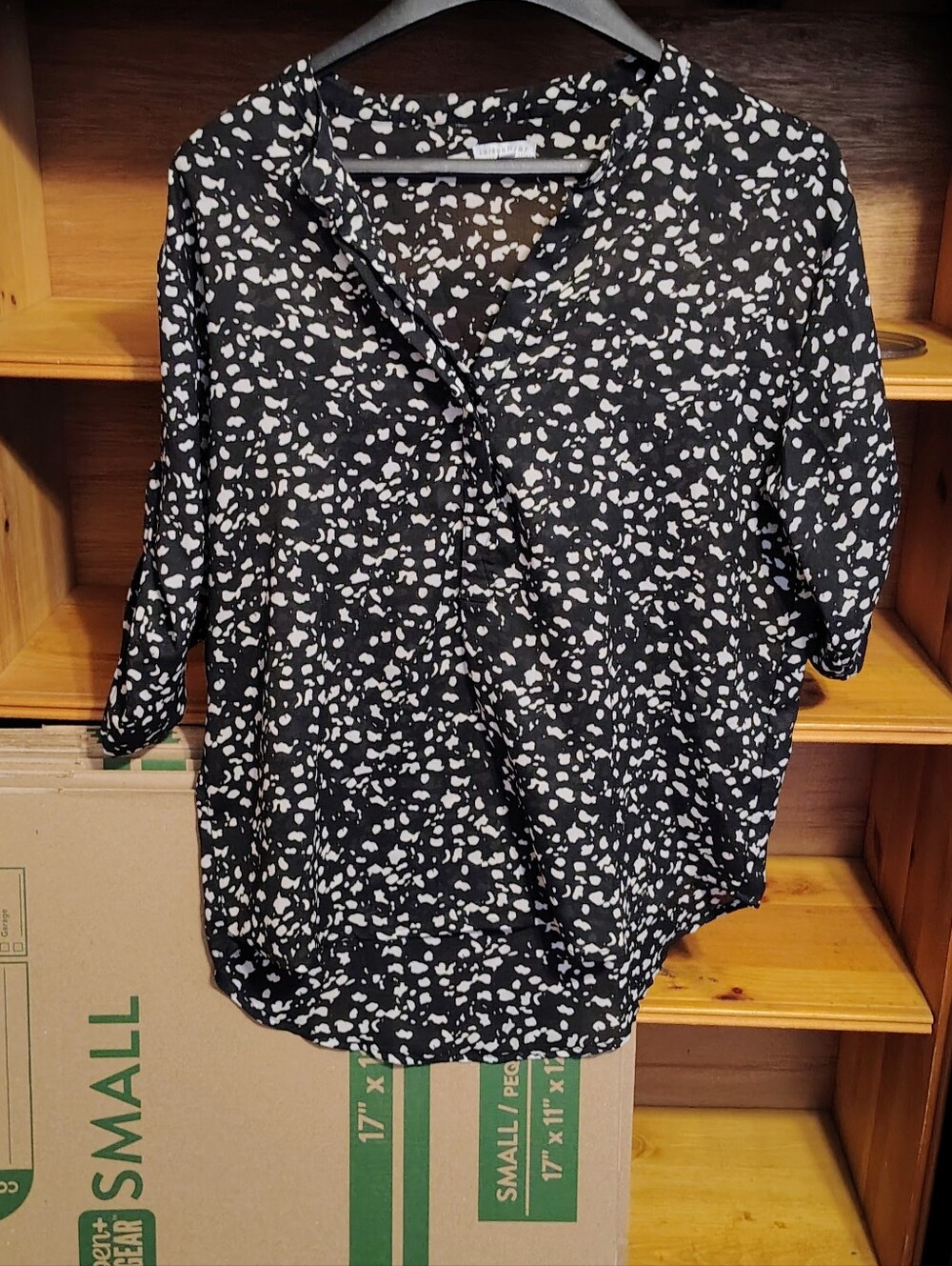 Black & White Printed Women's Blouse